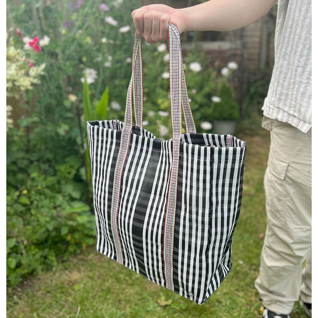 Green Pioneer Recycled Woven Tote Bag - Pebble