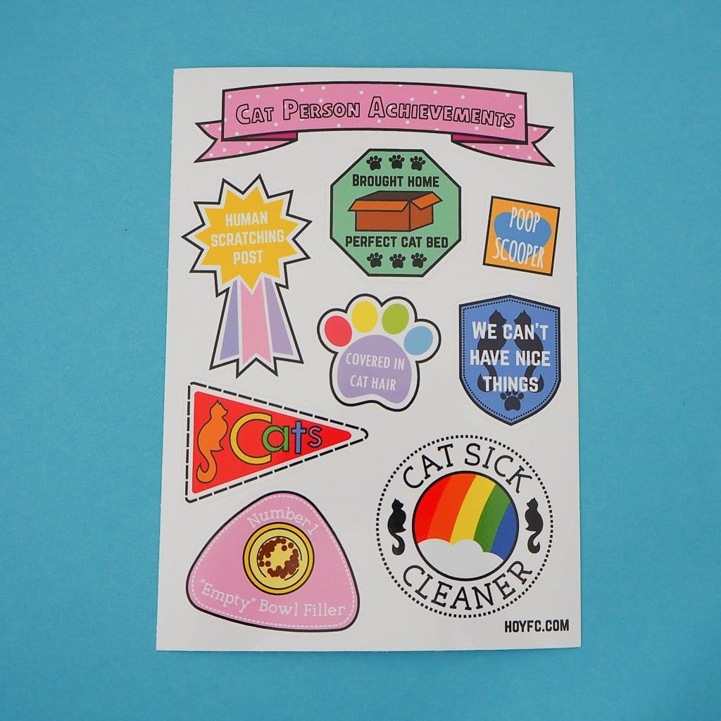 Hand Over Your Fairy Cakes Cat Person Sticker Sheet