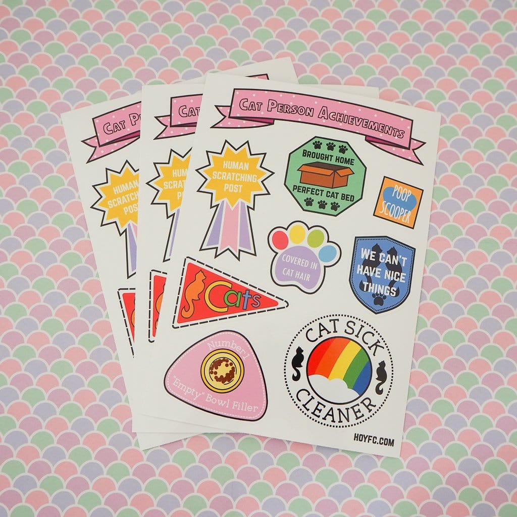 Hand Over Your Fairy Cakes Cat Person Sticker Sheet