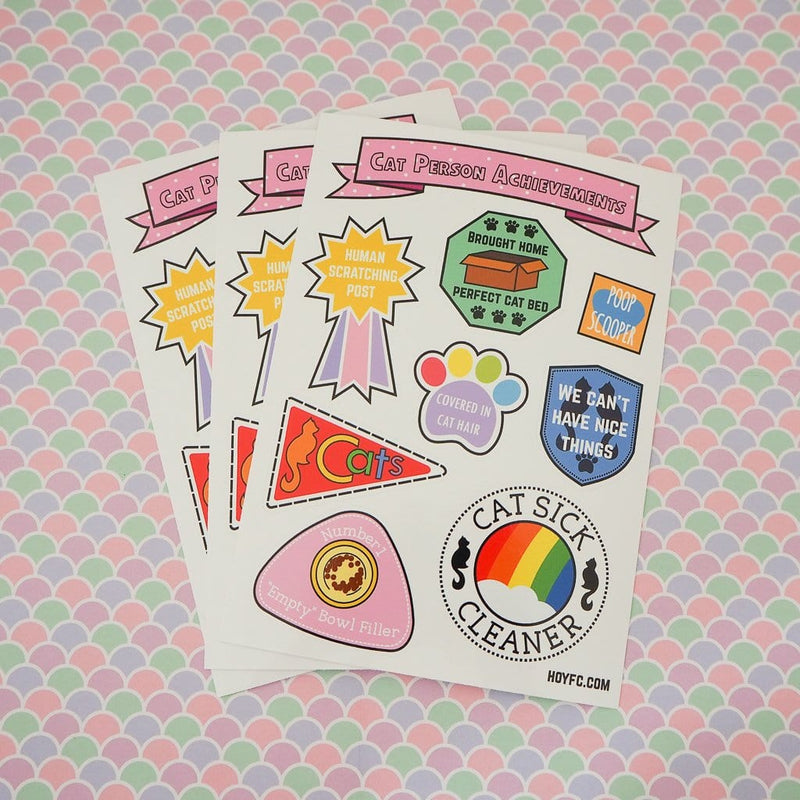 Hand Over Your Fairy Cakes Cat Person Sticker Sheet