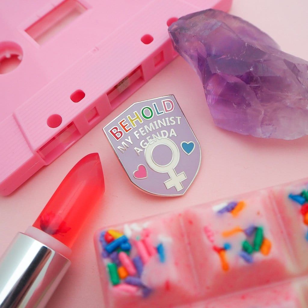 Hand Over Your Fairy Cakes 'Feminist Agenda' Pin