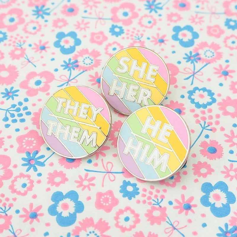 Hand Over Your Fairy Cakes 'He/Him' Pronoun Pin