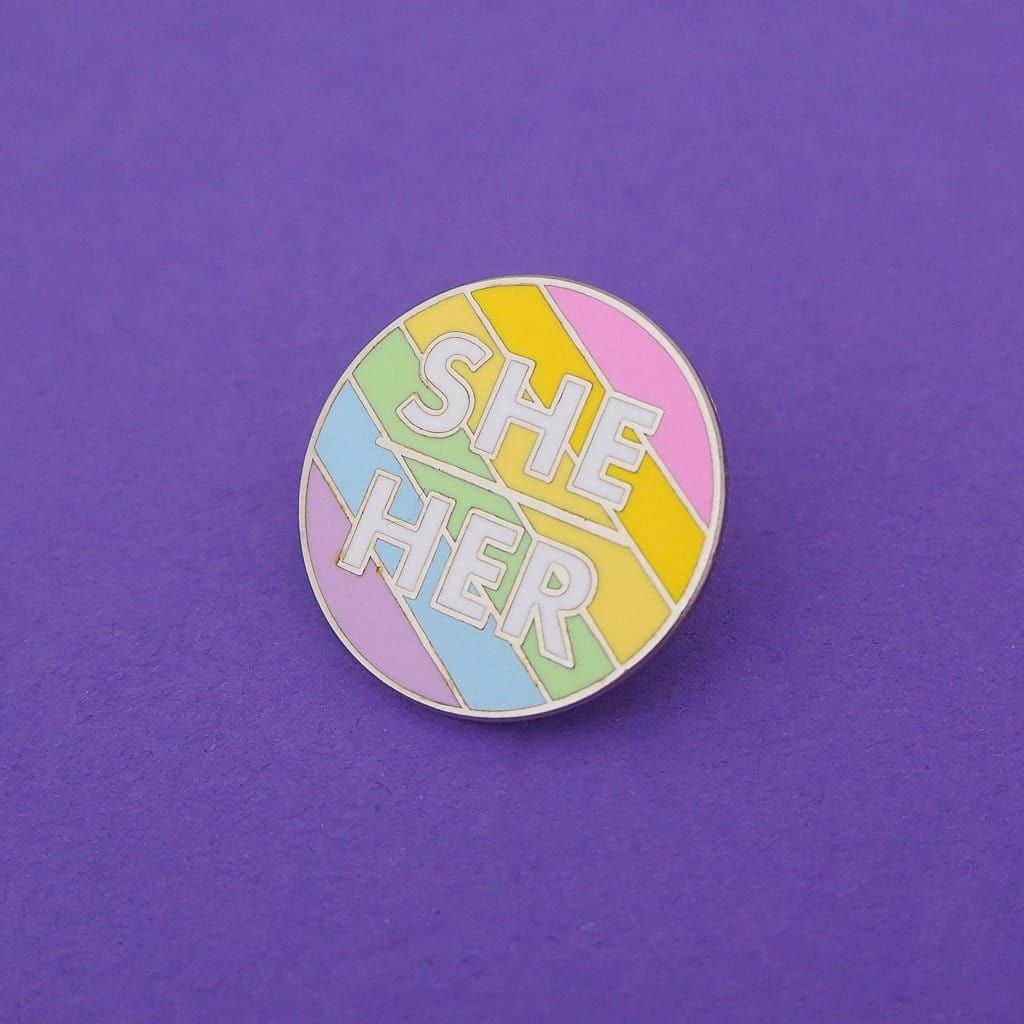 Hand Over Your Fairy Cakes 'She/Her' Pronoun Pin