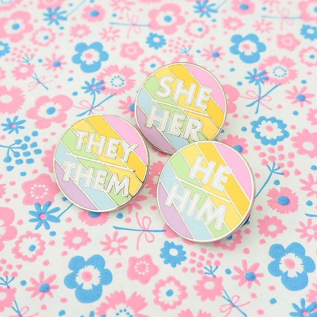 Hand Over Your Fairy Cakes 'They/Them' Pronoun Pin