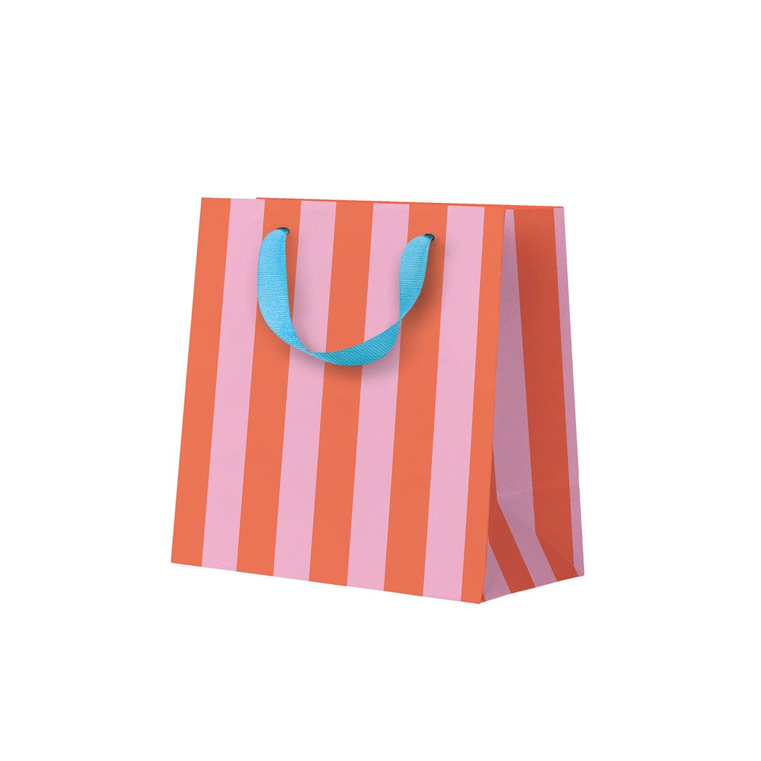 Hell Yeah Pink And Orange Stripe Mini Gift Bag