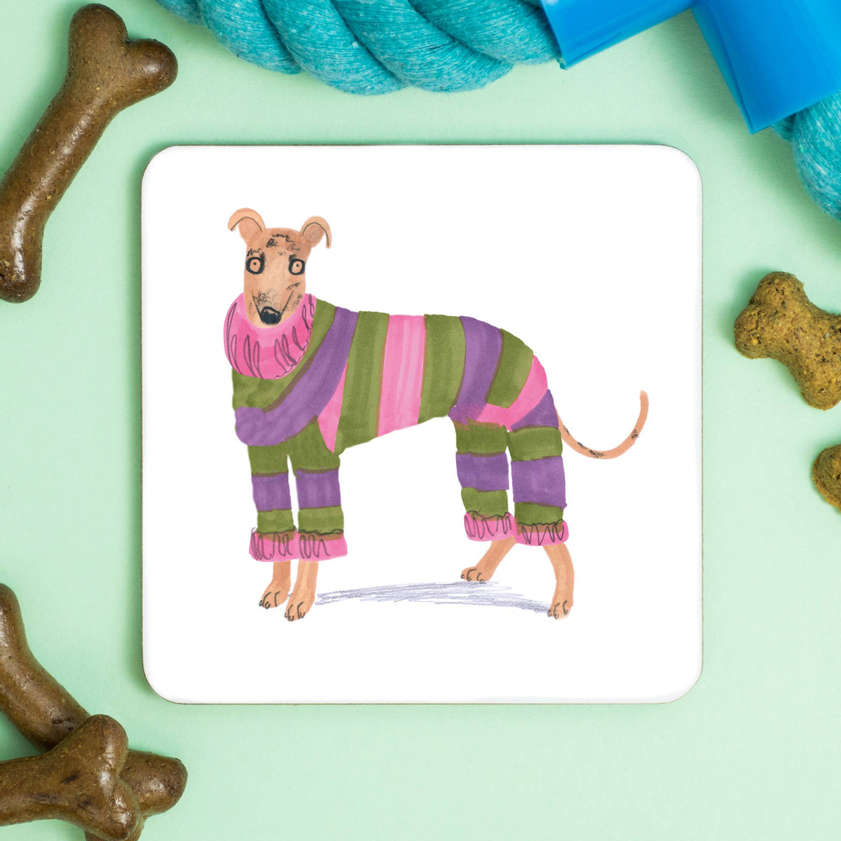 Jo Clark Design Greyhound Fashionista Coaster