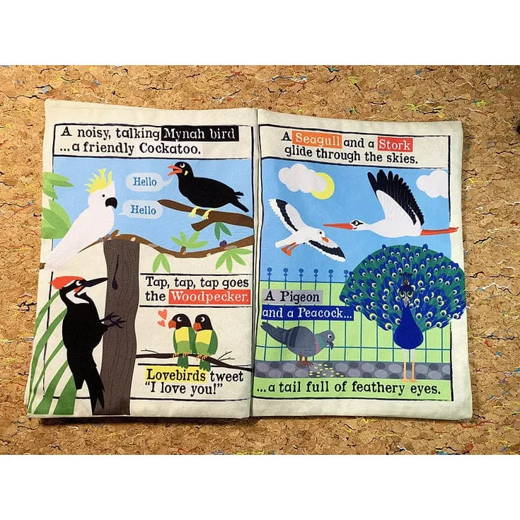 Jo & Nic's Crinkly Cloth Books Nursery Times Crinkly Newspaper - All Sorts of Birds
