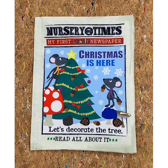 Jo & Nic's Crinkly Cloth Books Nursery Times Crinkly Newspaper - Christmas Mice