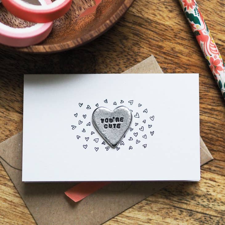 Kutuu 'You're Cute' Heart Tiny Token Card