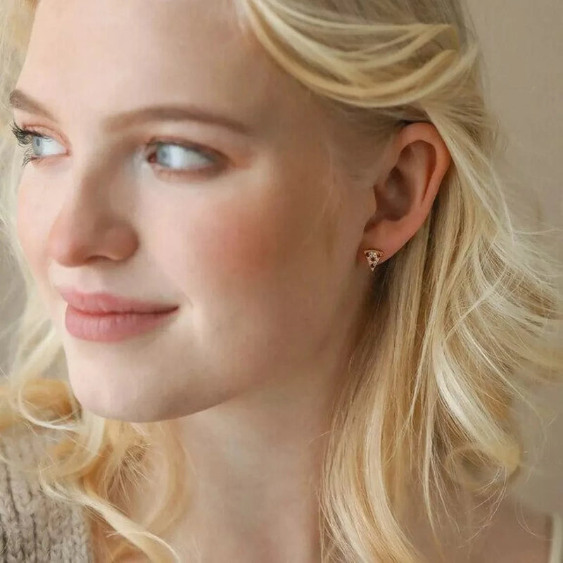 Lisa Angel Crystal Pizza Stud Earrings