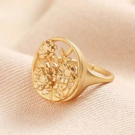 Lisa Angel Gold Floral Ring
