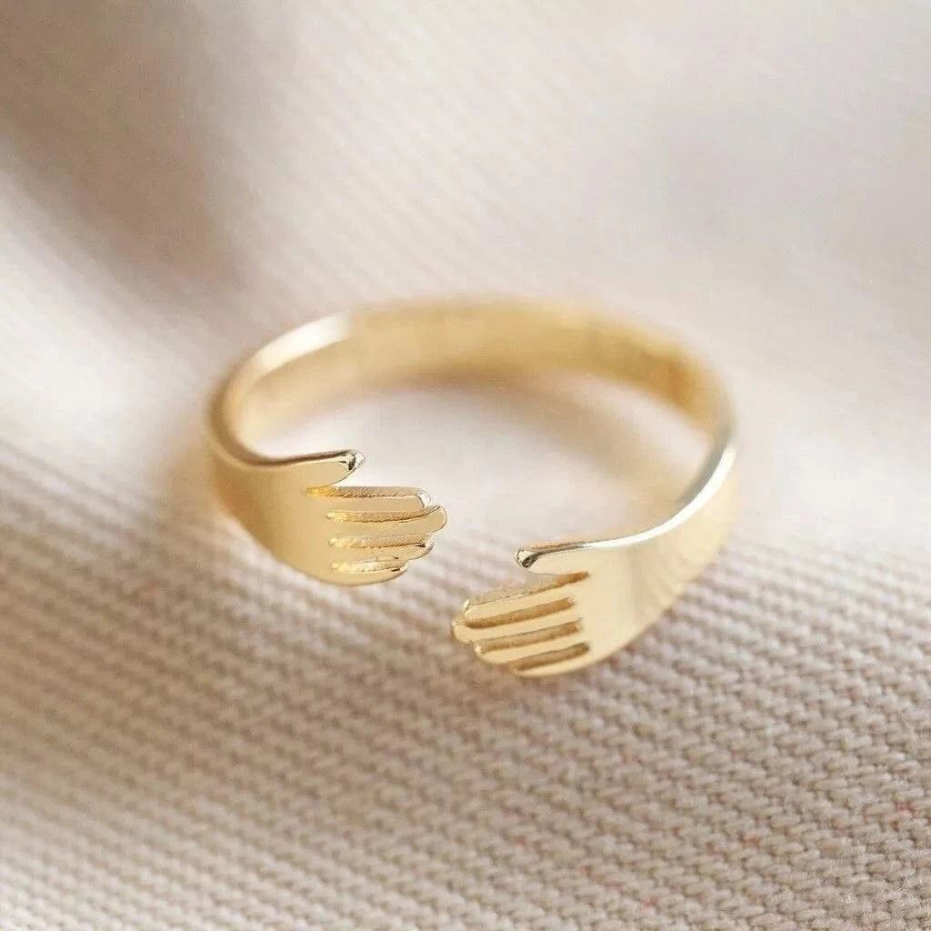 Lisa Angel Gold Hug Hands Ring