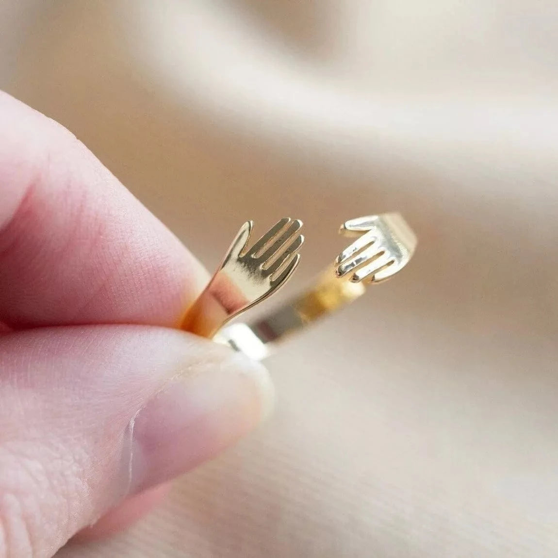 Lisa Angel Gold Hug Hands Ring