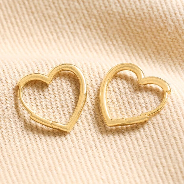 Lisa Angel Heart Huggie Hoop Earrings in Gold