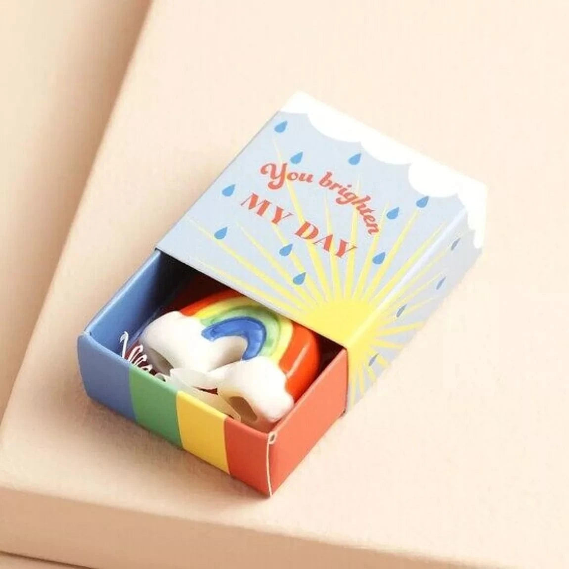 Lisa Angel Rainbow - Tiny Matchbox Ceramic Token