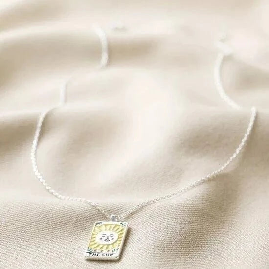 Lisa Angel The Sun Tarot Card Necklace in Silver