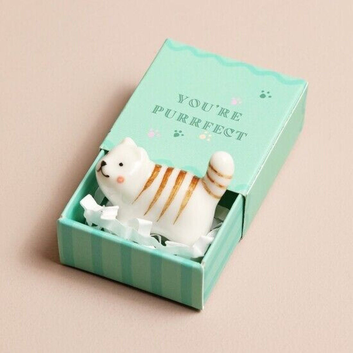 Lisa Angel Tiny Matchbox Ceramic Cat Token