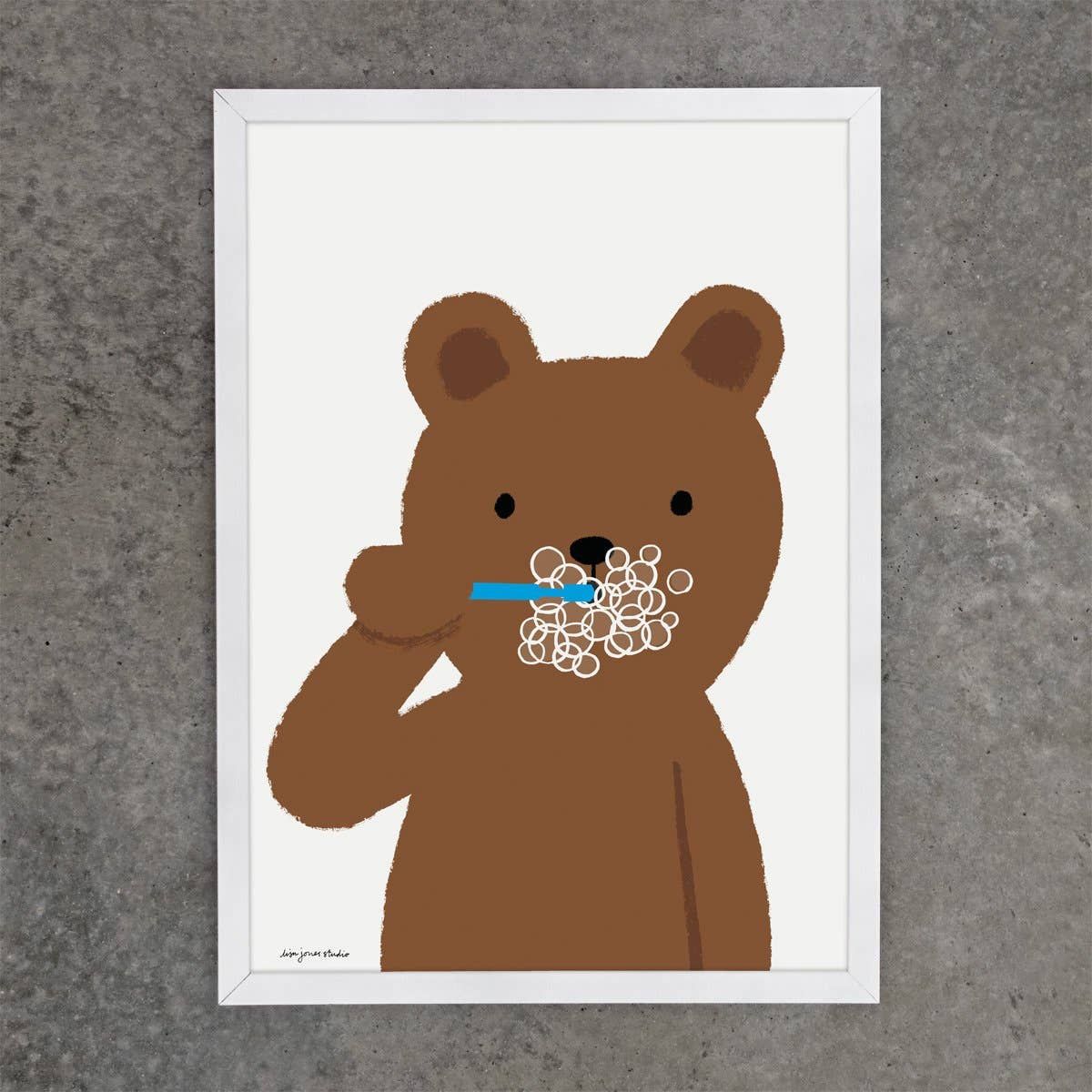 Lisa Jones Studio Print | Brushing Bear