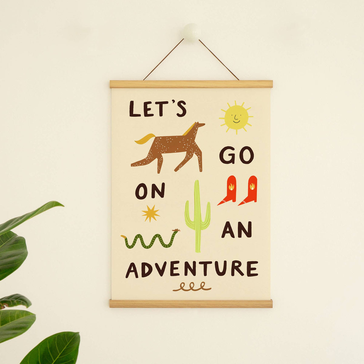 Little Black Cat Illustrated Goods Let's Go On An Adventure Print