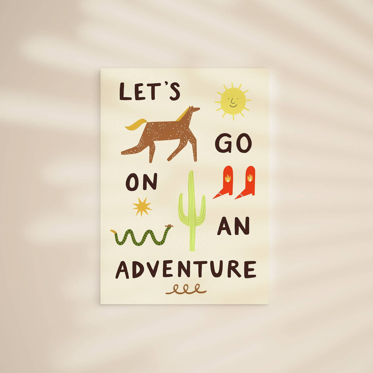 Little Black Cat Illustrated Goods Let's Go On An Adventure Print