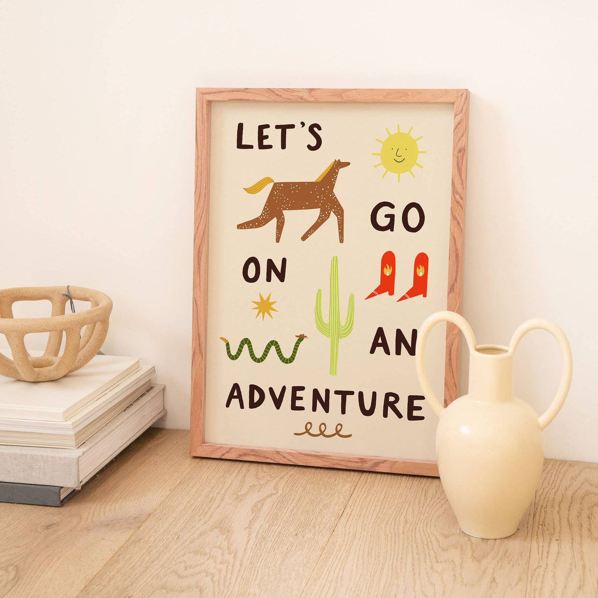 Little Black Cat Illustrated Goods Let's Go On An Adventure Print