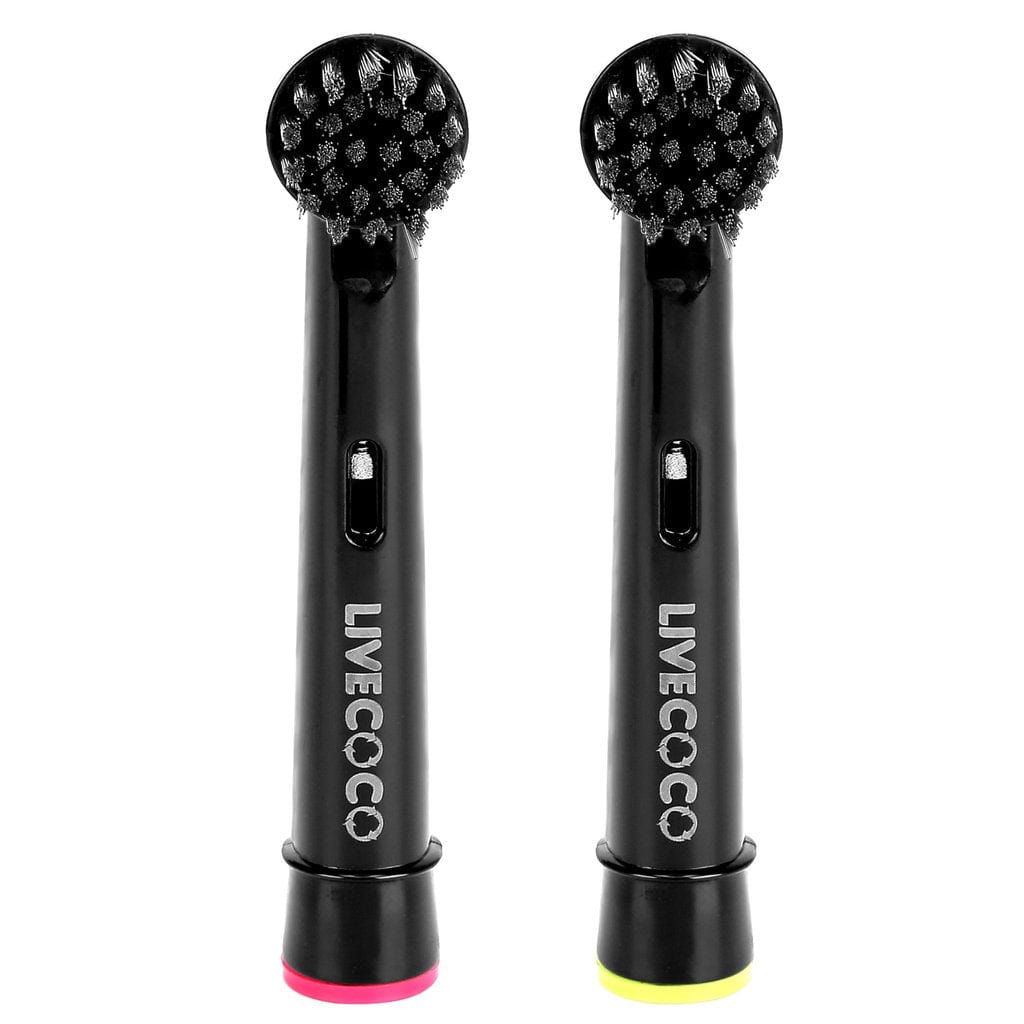 LiveCoco Recycable Brush Heads Charcoal (Set of 2)