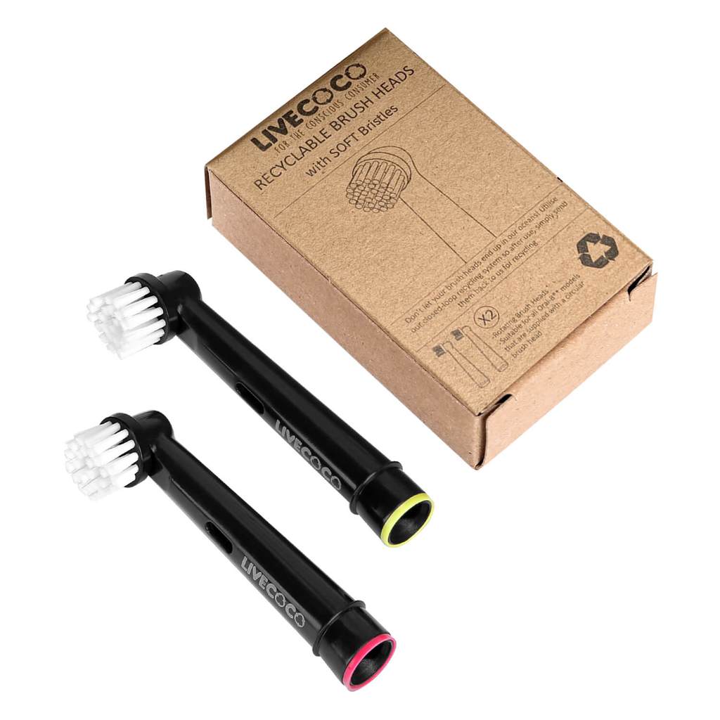 LiveCoco Recycable Brush Heads Soft (Set of 2)