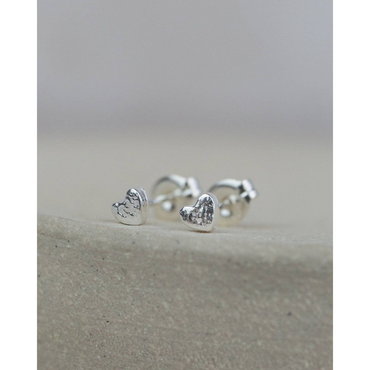 Lucy Kemp Jewellery Sterling Silver Mini Heart Studs