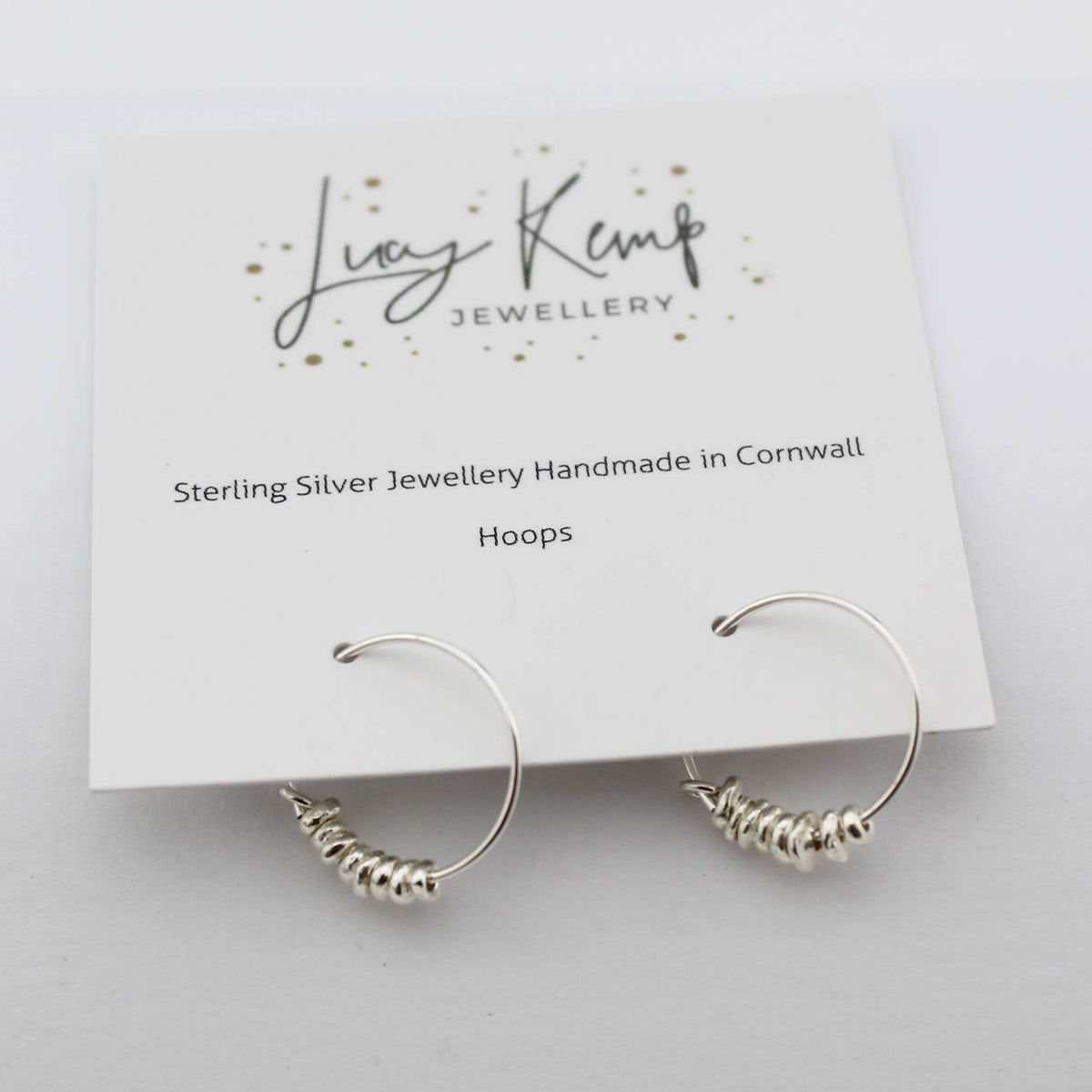 Lucy Kemp Jewellery Sterling Silver Nugget Hoops