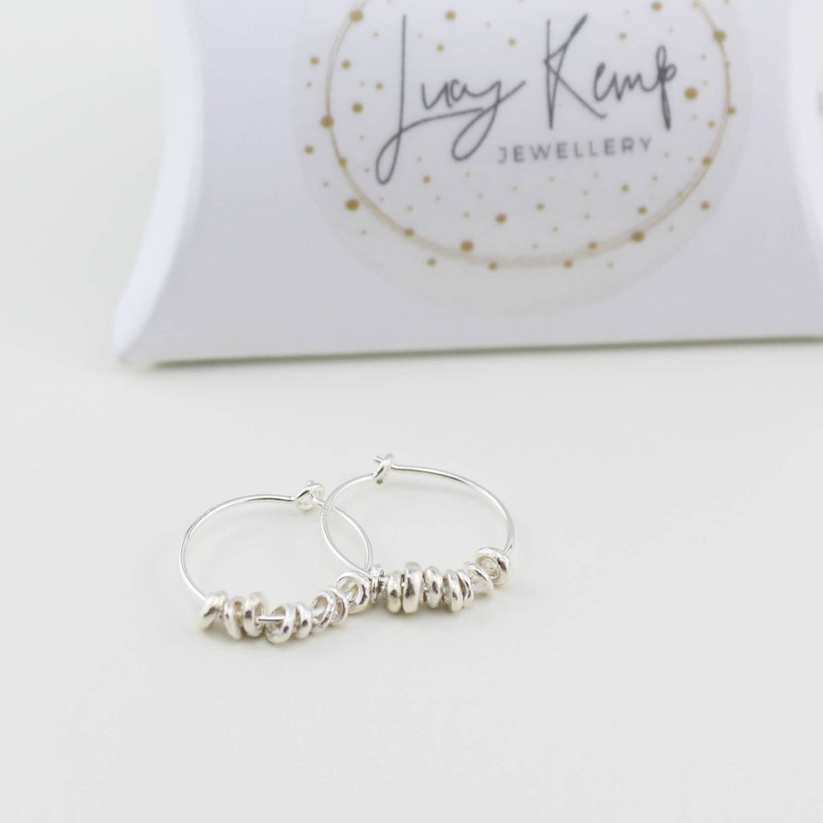 Lucy Kemp Jewellery Sterling Silver Nugget Hoops