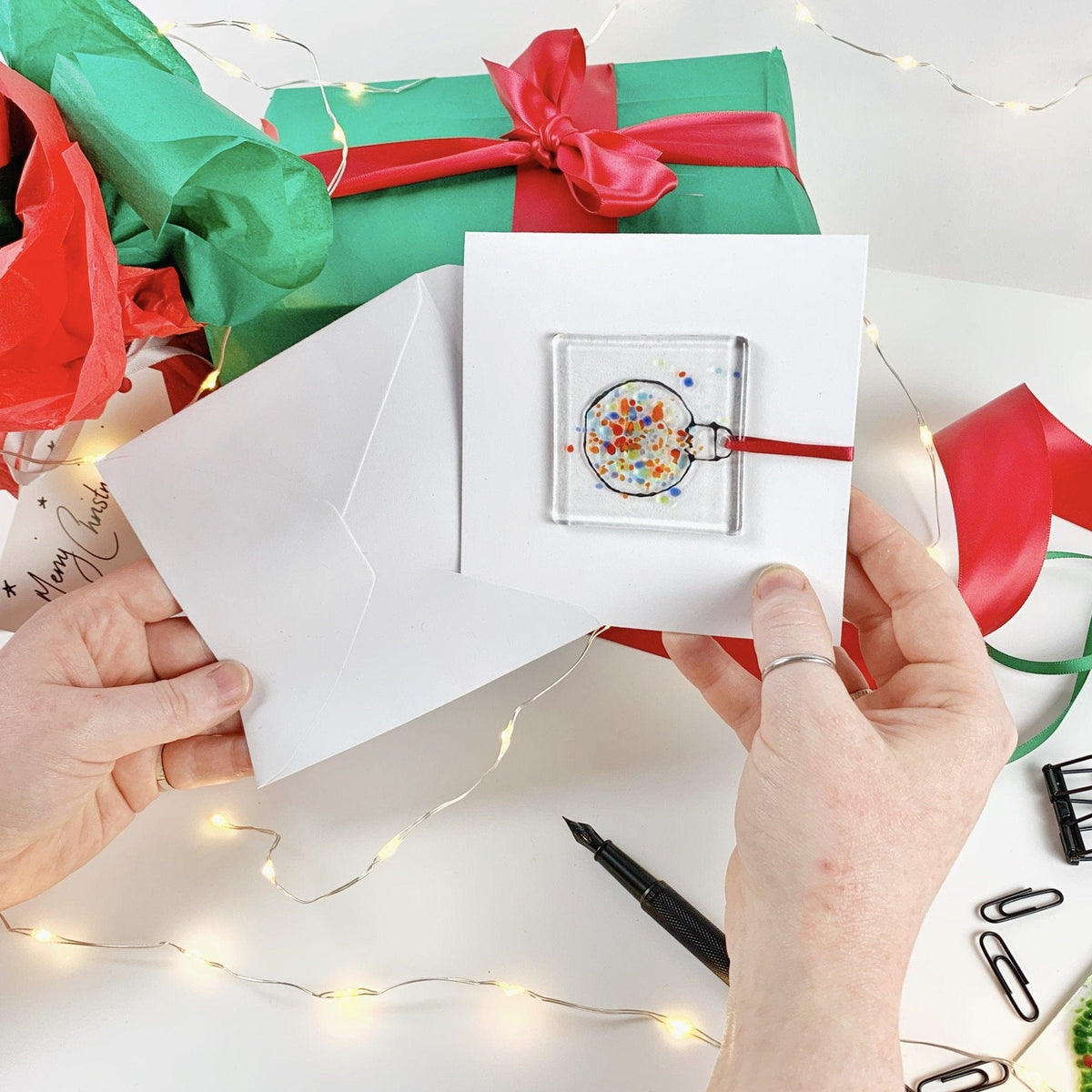 Marc Peters Glass Bauble Glass Decoration Greetings Card