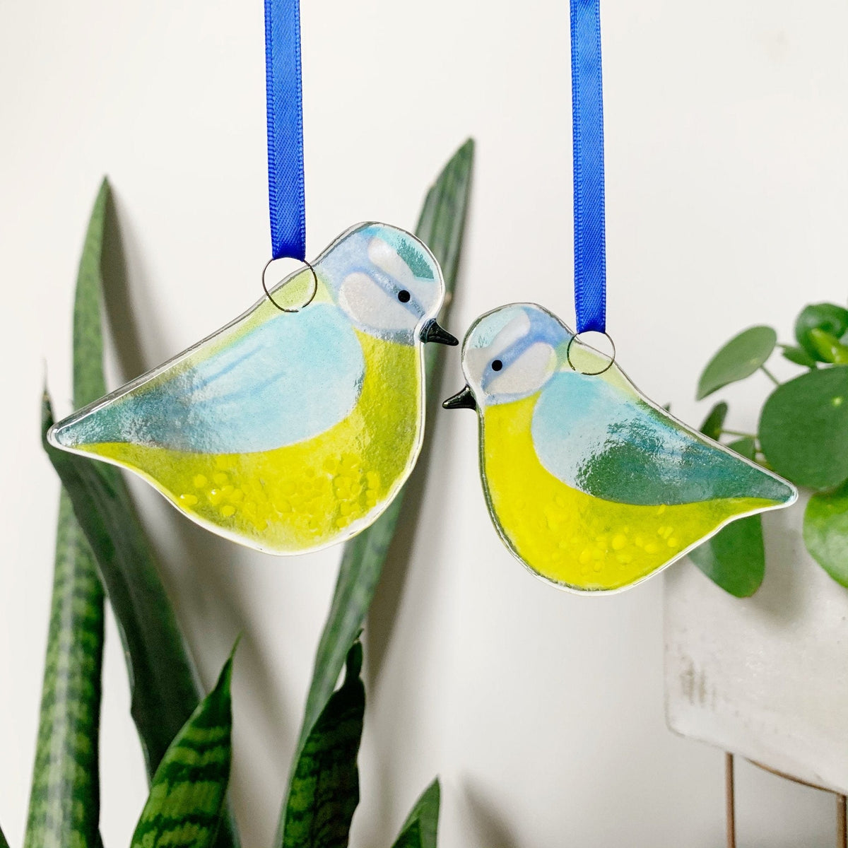 Marc Peters Glass Blue Tit Glass Decoration
