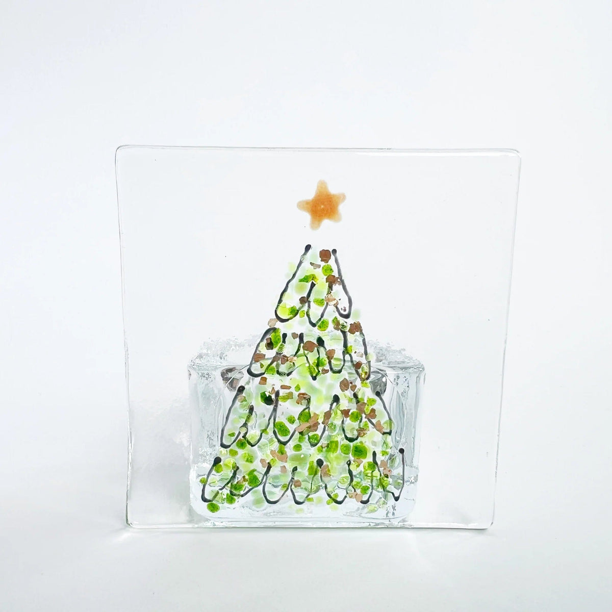 Marc Peters Glass Christmas Tree Candle Holder