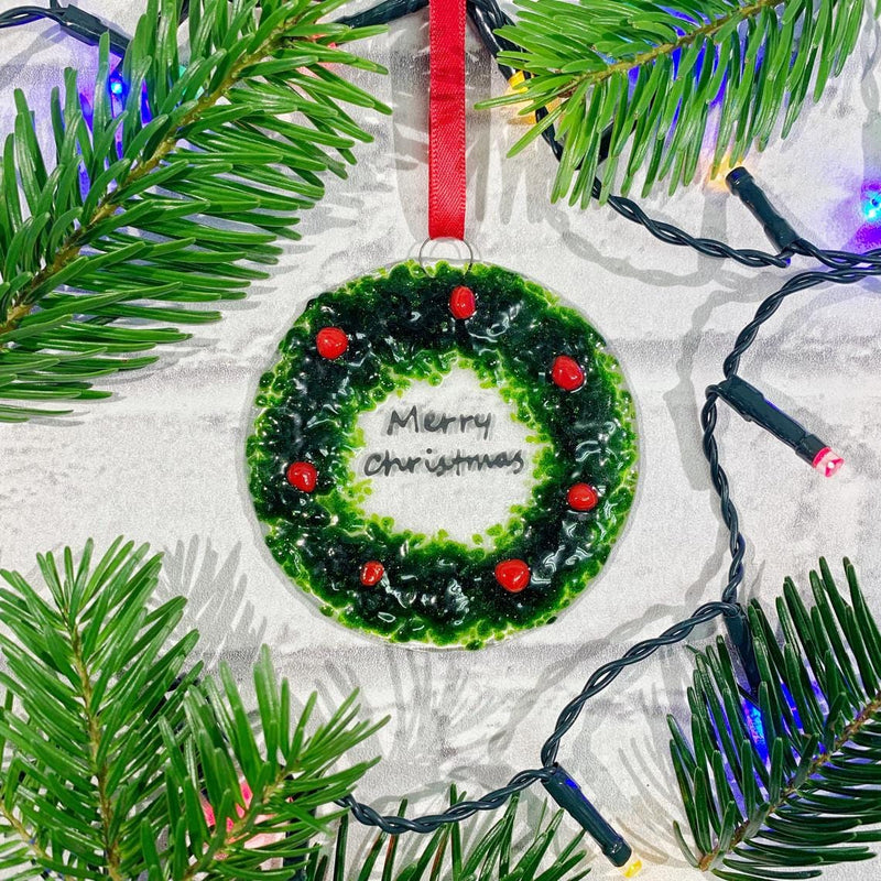 Marc Peters Glass circular Christmas Wreath Glass Decoration