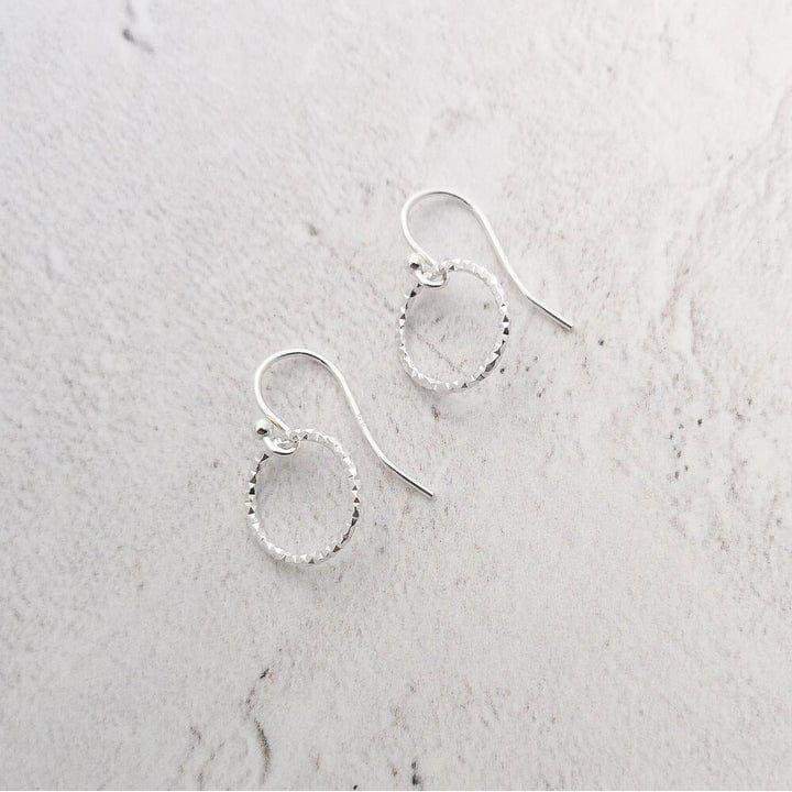 Marion Made Silver Faceted Circle Drop Earrings
