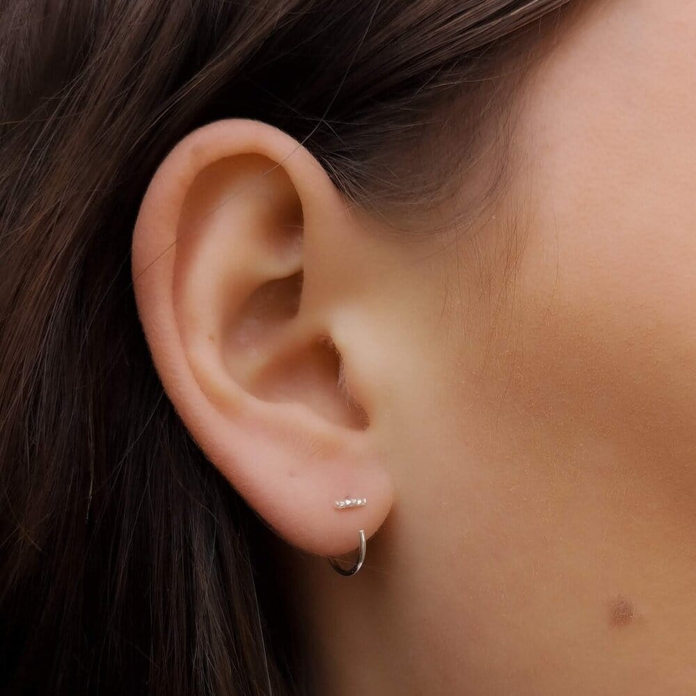 Marion Made Small Huggie Bar Hoop Earrings