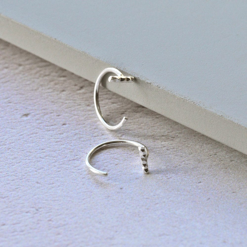 Marion Made Small Huggie Bar Hoop Earrings