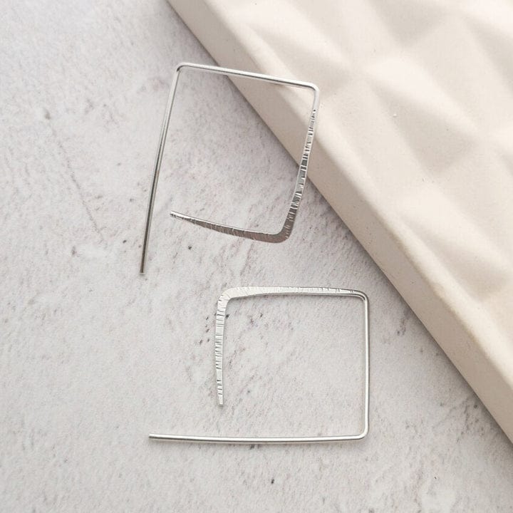 Marion Made Square Hammered Hoop Earrings