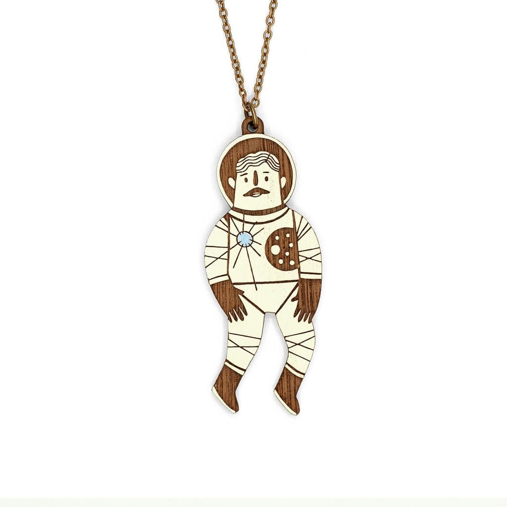 Materia Rica Astronaut Wooden Necklace