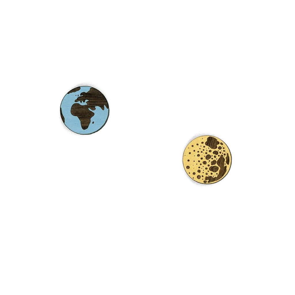 Materia Rica Earth & Moon Stud Earrings