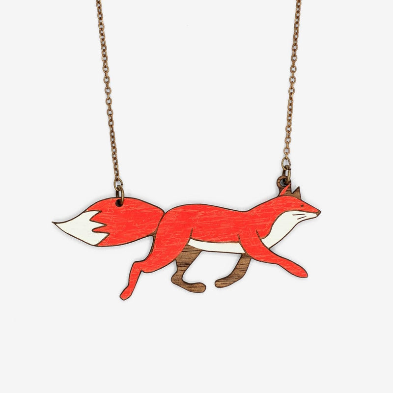 Materia Rica Fox Necklace & Fern Earring Set