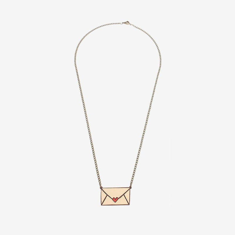 Materia Rica Love Letter Wooden Necklace