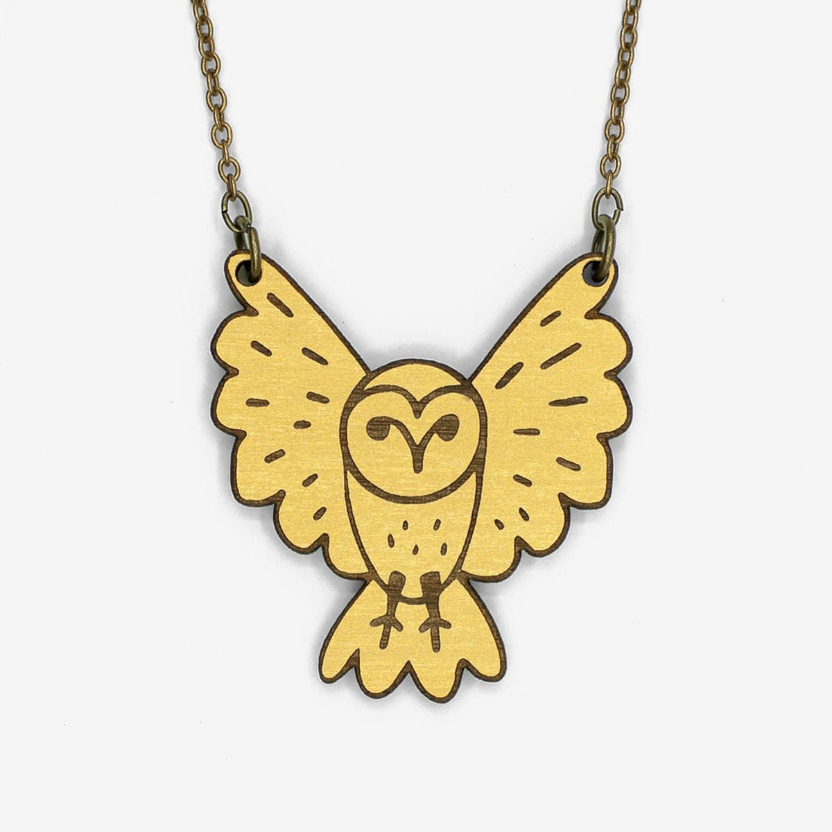 Materia Rica Owl Wooden Necklace