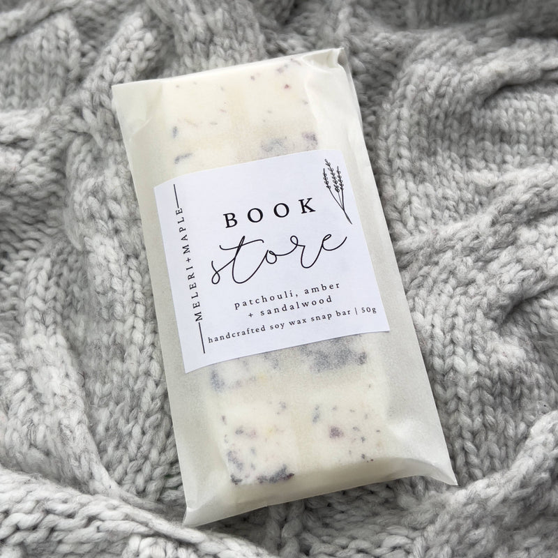 Meleri and Maple Co Bookstore Scented Snap Bar Wax Melt
