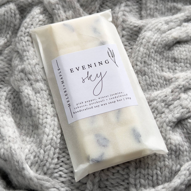 Meleri and Maple Co Evening Sky Scented Snap Bar Wax Melt