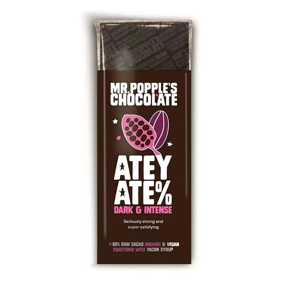 Mr Popple's Chocolate Atey Ate% Dark Vegan Chocolate Bar