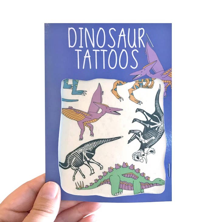 Neon Magpie Dinosaur Transfer Tattoos