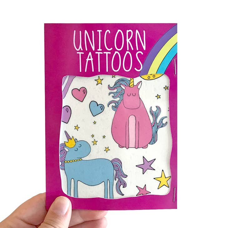 Neon Magpie Unicorn Transfer Tattoos