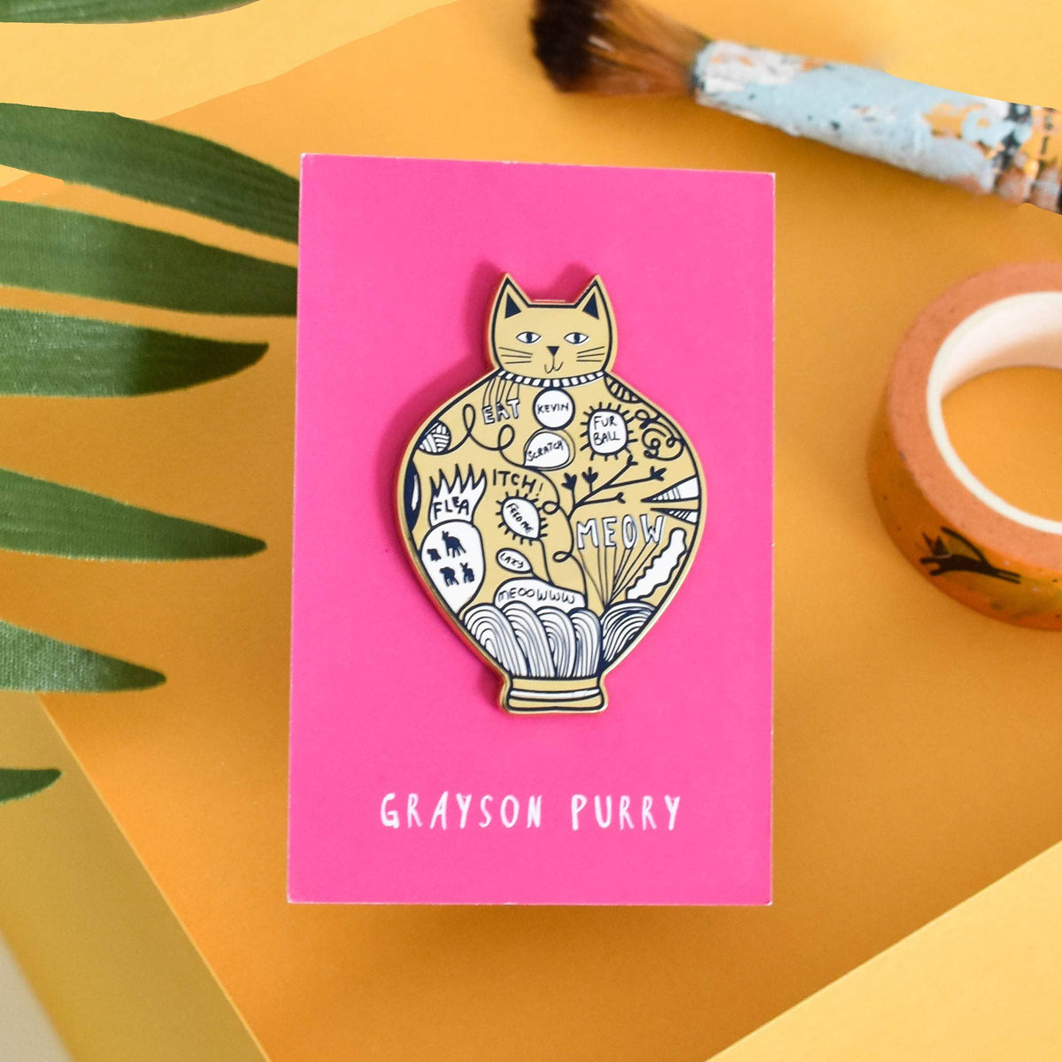Niaski Grayson Purry Cat Artist Pin