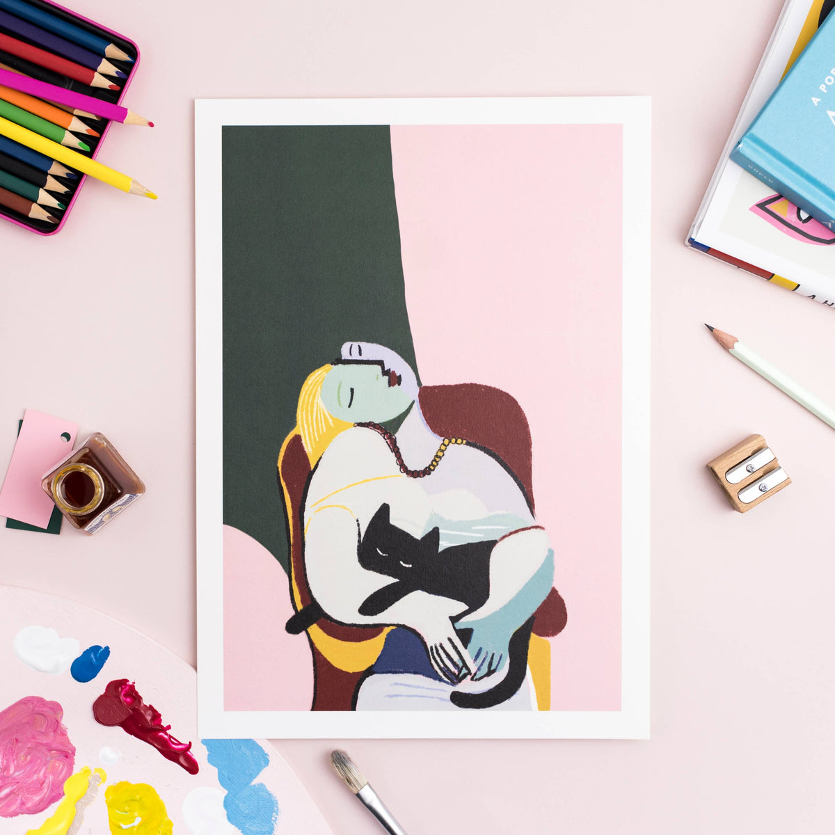 Niaski Picatso Cat Lady Print